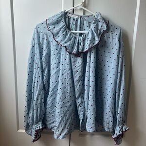 Doen Jemma Top Azure Red Dot